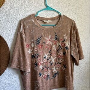 Boutique embroidered floral Top